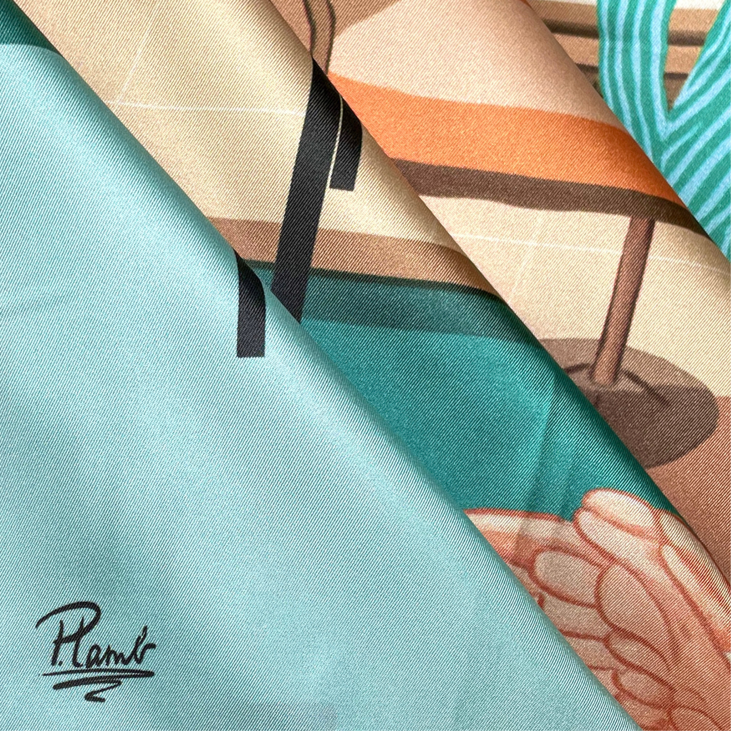Foulard en soie motif Safari de Provence