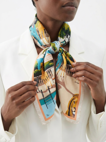 Foulard en soie Safari de Provence - Edition limitée
