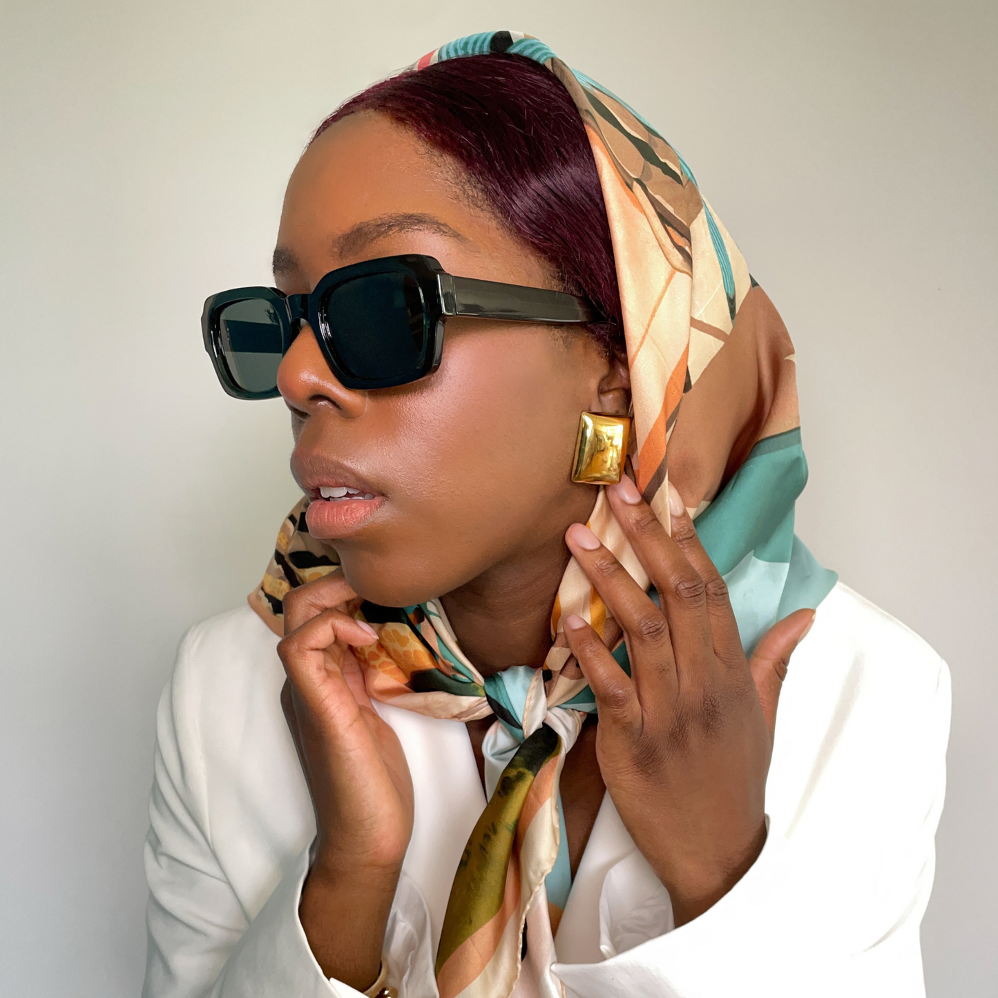 Foulard en soie motif Safari de Provence